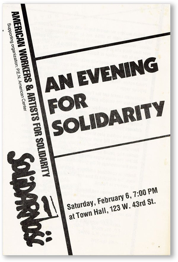 Item #46002] An Evening for Solidarity - Saturday, February 6, 7:00 PM at Town Hall, 123 W. 43rd...