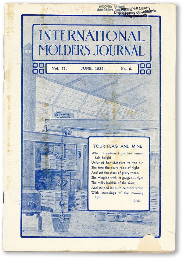 Item #46180] International Molders Journal. Vol. 71, no.6 (June 1935). INTERNATIONAL MOLDERS'...