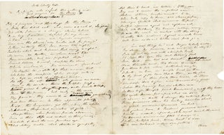 Autograph Letter Signed to Eliza Lee [Cabot] Follen, including Manuscript Poem "For the Liberty Bell." 4pp, dated August 10th, 1843