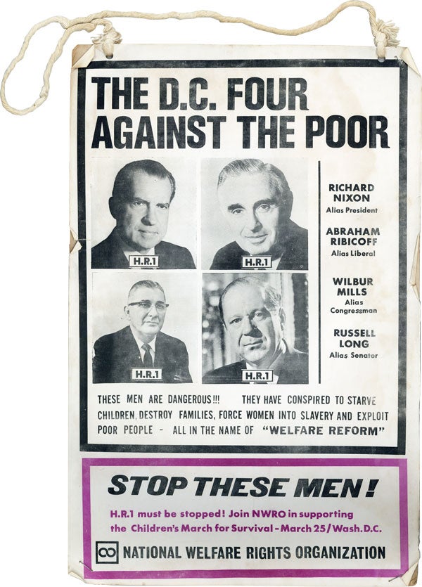 Item #46484] [Placard] The D.C. Four Against the Poor. SOCIAL WELFARE, REFORM