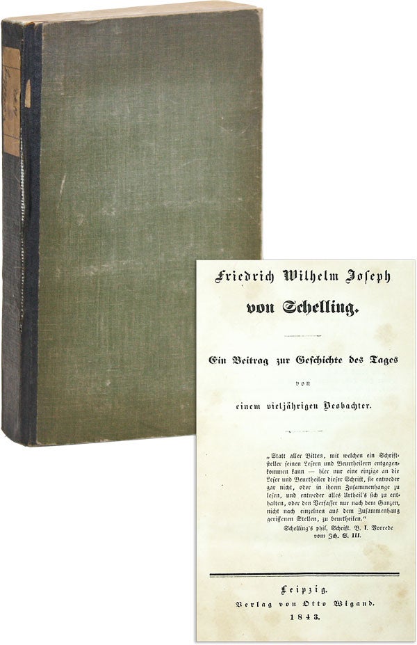 Item #46856] Friedrich Wilhelm Joseph von Schelling. Ein Beitrag zur Geschichte des Tages von...