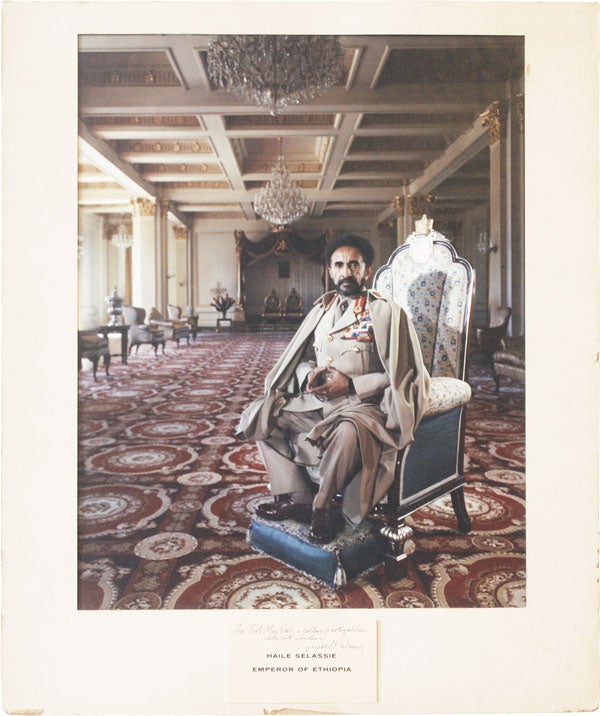 Item #47326] Original Photographic Portrait of Emperor Haile Selassie, Inscribed to Bob MacNeal....