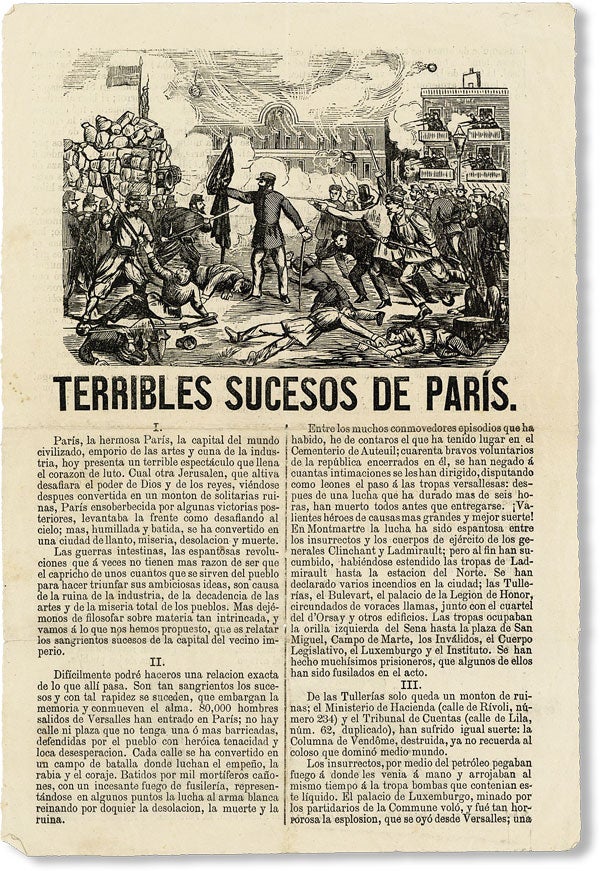[Item #47698] [Drop title] Terribles Sucesos de Paris. PARIS COMMUNE.