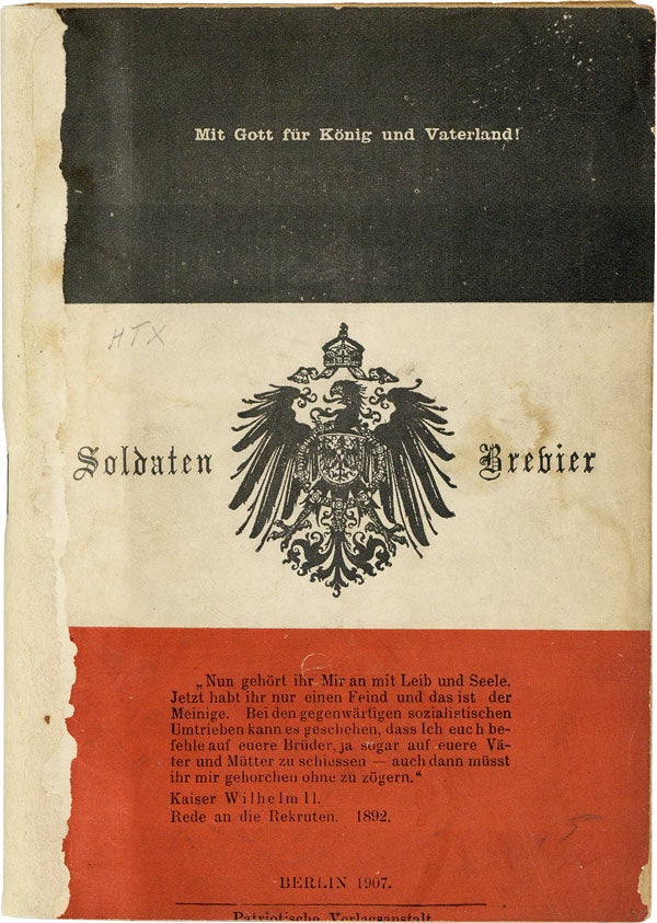 Item #47800] [Tarnschrift] Soldaten Brevier [cover title]. ANARCHISM, Arnold ROLLER, attr, pseud....