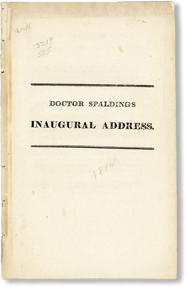 Item #48064] An Address Delivered, at Fairfield, VII December, 1813, at the Inauguration of the...