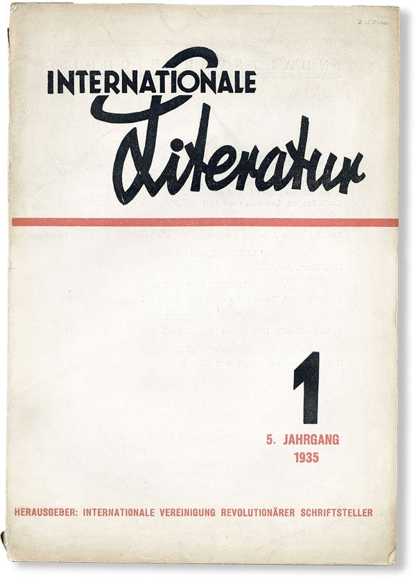 Item #48292] Internationale Literatur 5. Jahrgang, no. 1, 1935. INTERNATIONALE VEREINIGUNG...