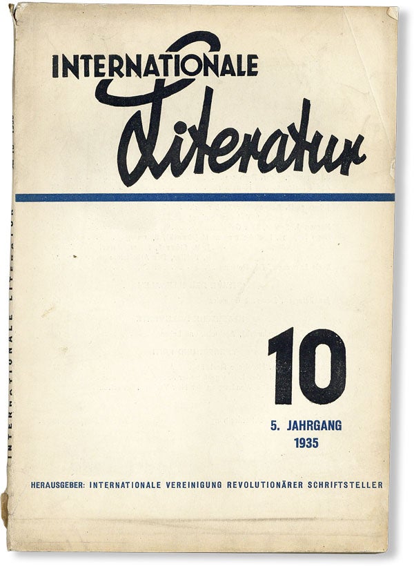 Item #48295] Internationale Literatur 5. Jahrgang, no. 10, 1935. INTERNATIONALE VEREINIGUNG...