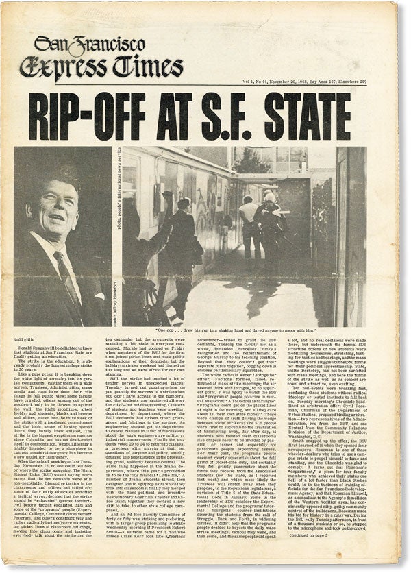Item #48348] San Francisco Express Times - Vol.1, No.44 (November 20, 1968). UNDERGROUND NEWSPAPERS