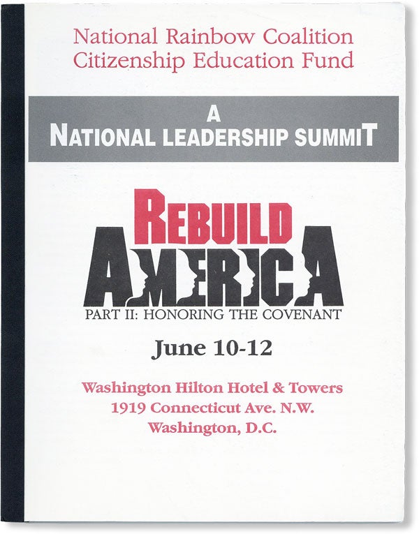 Item #48478] National Rainbow Coalition Citizenship Education Fund. A National Leadership Summit:...