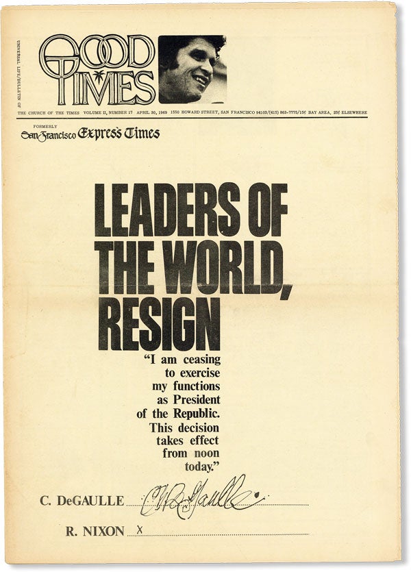 Item #48484] Good Times - Vol.2, No.17 (April 30, 1969). UNDERGROUND NEWSPAPERS