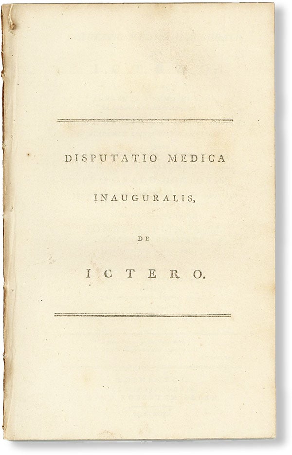 Item #48838] Disputatio Medica Inauguralis, de Ictero. MEDICINE, Jonas ASPLIN