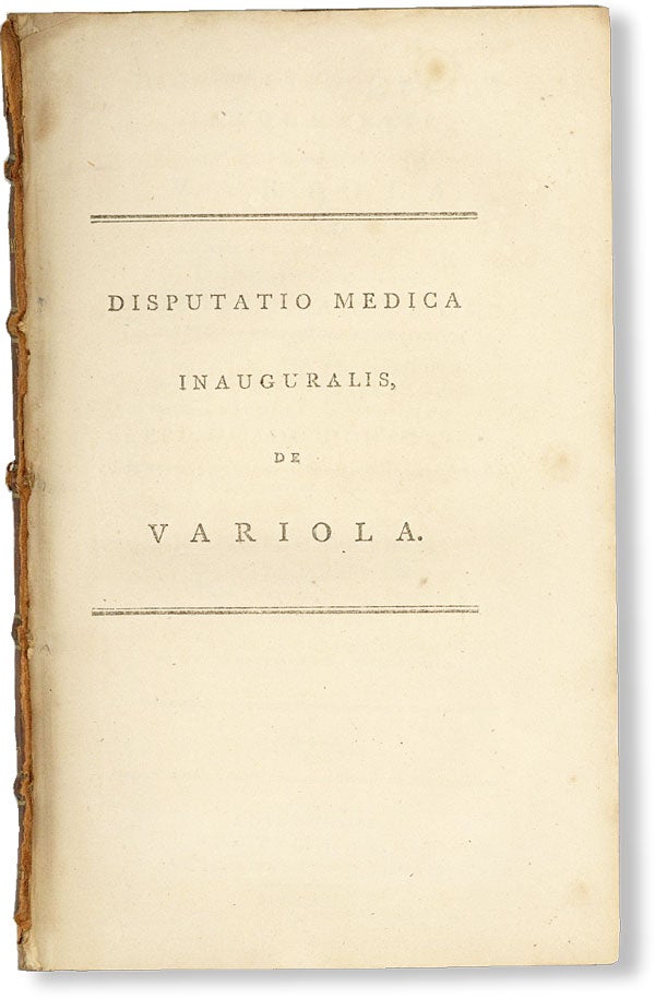Item #48861] Disputatio Medica Inauguralis, de Variola. MEDICINE, Henricus NIBBS, Henry