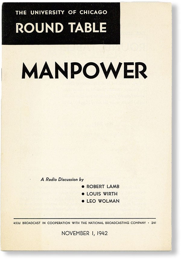 Item #48998] Manpower: A Radio Discussion. Robert LAMB