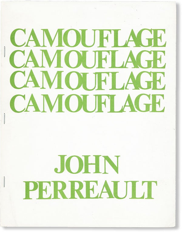 Item #49117] Camouflage. John PERREAULT, John Ashbery, introd