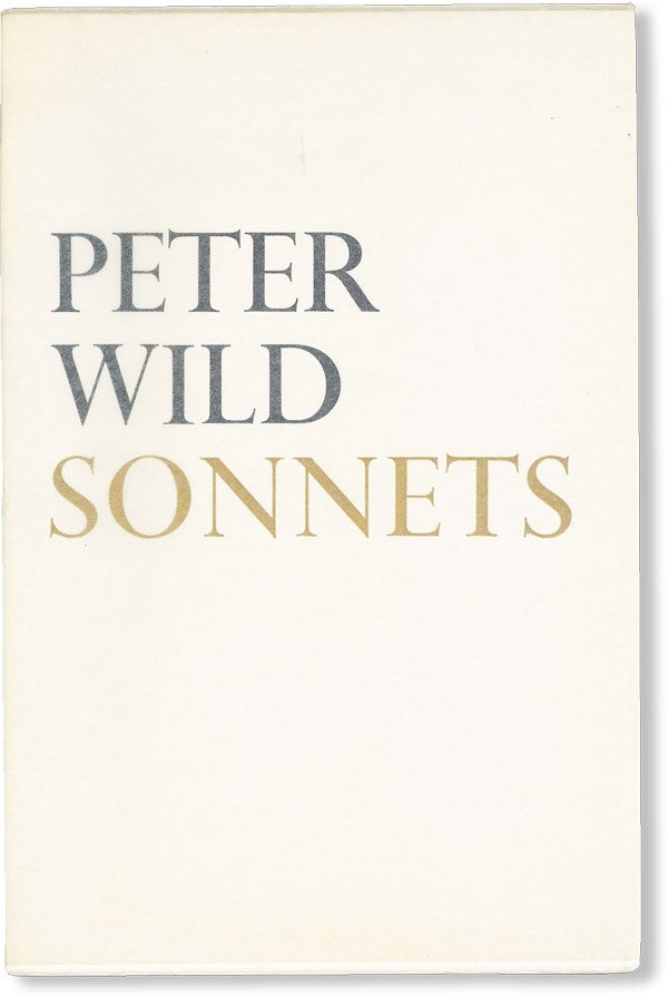 Item #49190] Sonnets. Peter WILD