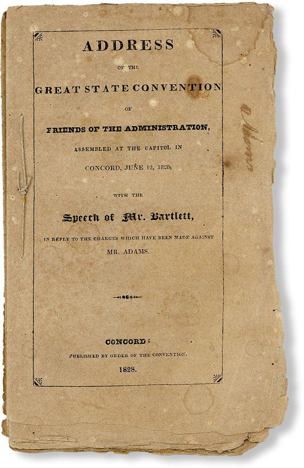 Item #49320] Address of the Great State Convention of Friends of the Administration, assembled at...