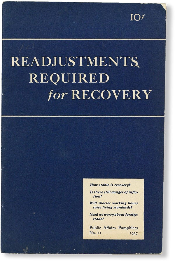 Item #49493] Readjustments Required for Recovery. Maxwell S. STEWART