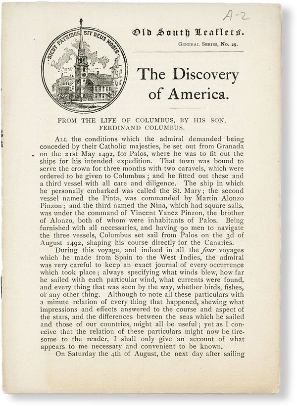 Item #49629] The Discovery of America. From the Life of Columbus by His Son. Ferdinand COLUMBUS,...