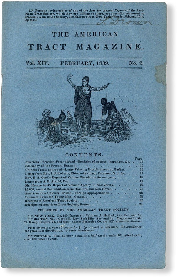 Item #49760] The American Tract Magazine, Vol. XIV, no. 2, February, 1839. AMERICAN TRACT SOCIETY
