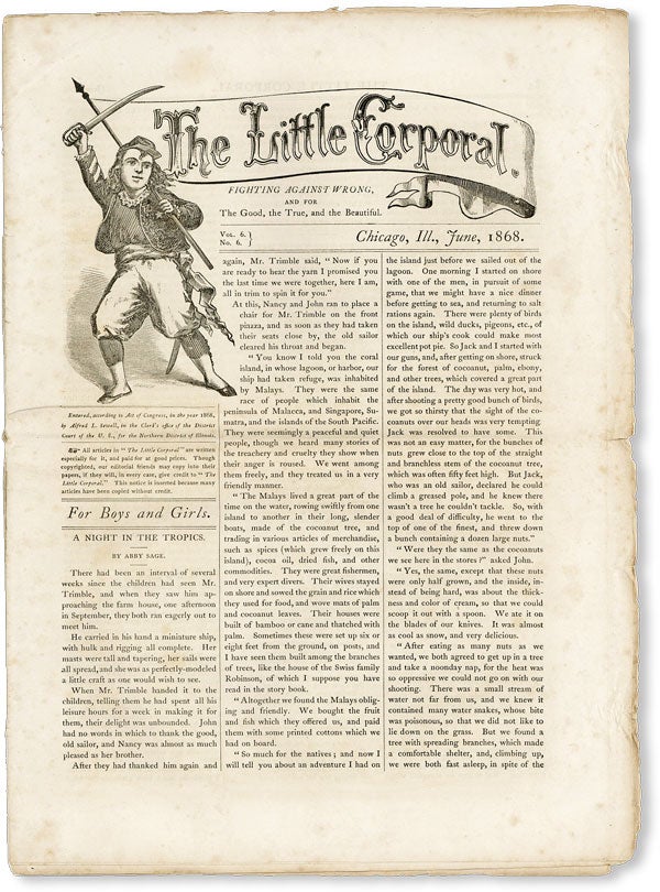 Item #50071] The Little Corporal. Vol. 6, no. 6, June, 1868. Alfred L. SEWELL, ed