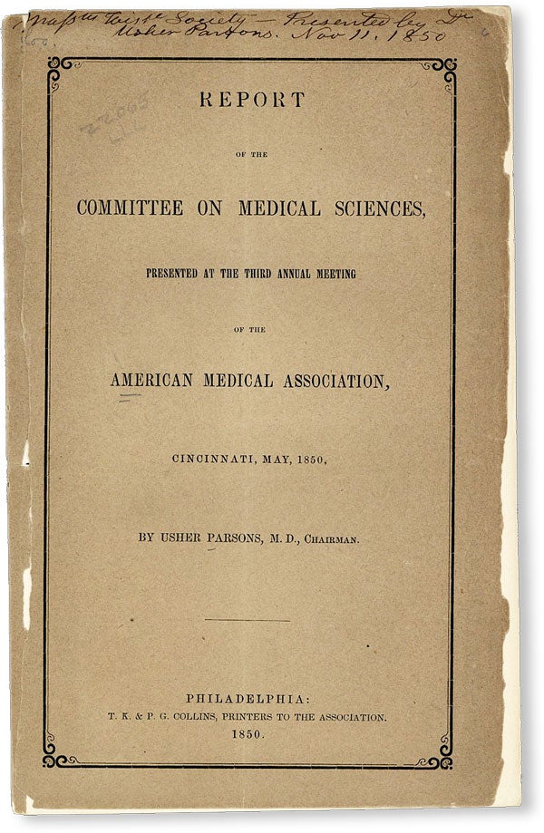 Item #50123] Report of the Committee on Medical Sciences, Presented at the Third Annual Meeting...