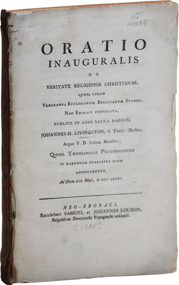 Item #50197] Oratio Inauguralis de Veritae Religionis Christianae, quam, coram veneranda...