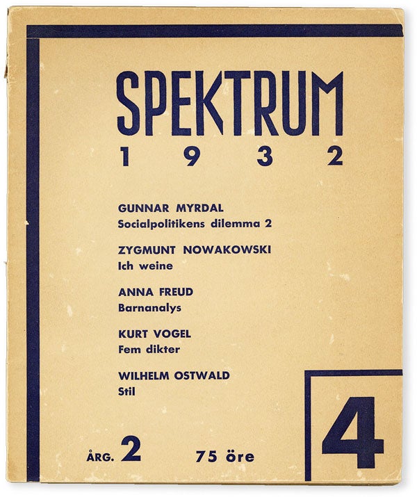 Item #50428] Spektrum - Vol.2, No.4 (1932). Gunnar EKELOFF