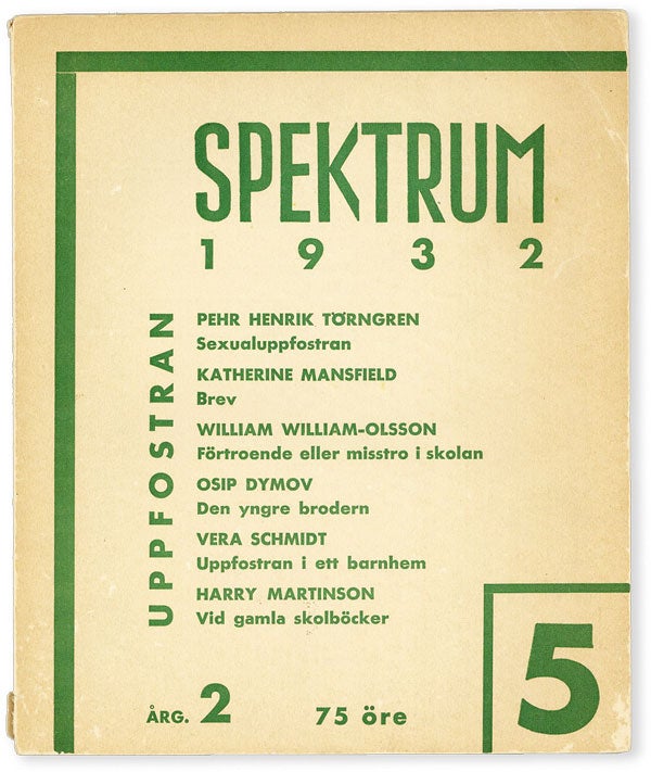 Item #50429] Spektrum - Vol.2, No.5 (1932). Gunnar EKELOFF