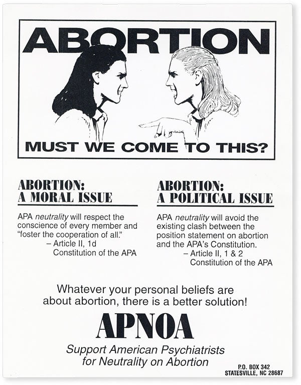 Item #50713] Broadside: Abortion - Must We Come To This? WOMEN