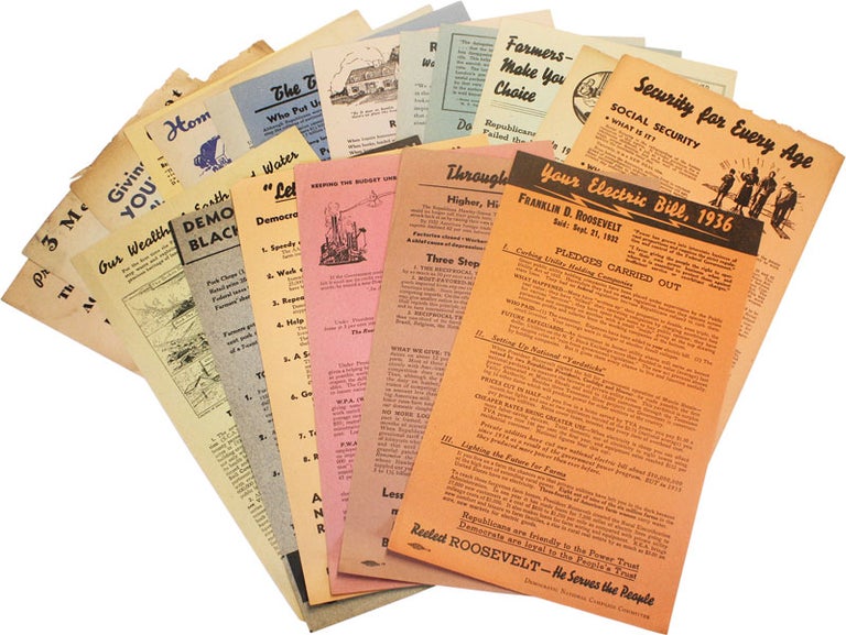 Item #50929] 19 Democratic Party Campaign Broadsides for the Elections of 1938. FDR, Democratic...