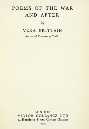 Poems of the War and After