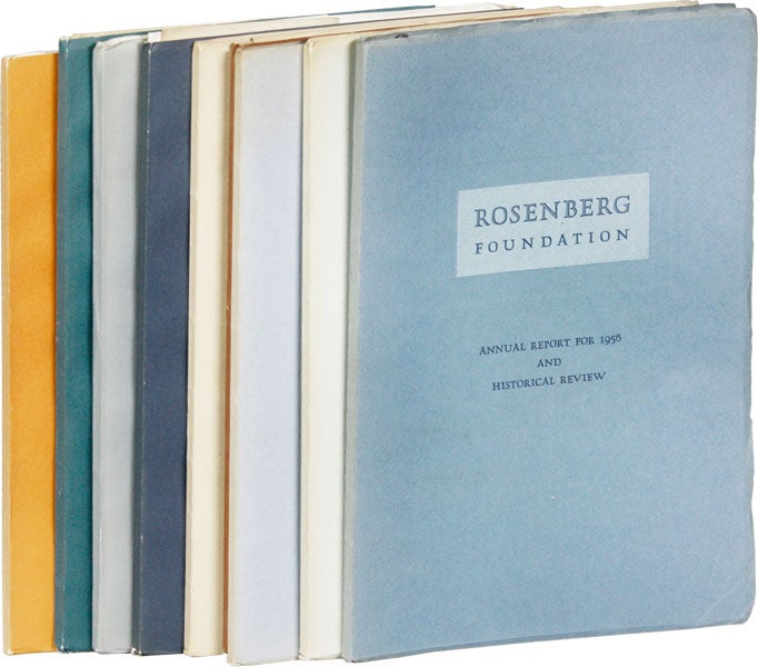 Item #52243] Rosenberg Foundation Annual Report For 1956 [through 1964]. Nine Volumes. ROSENBERG...