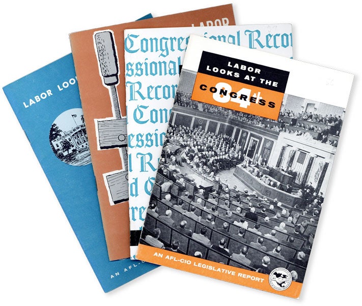Item #52255] AFL-CIO Legislative Reports. Labor Looks at the 84 [&c] Congress. Thirteen Volumes....