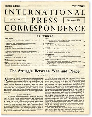 International Press Correspondence [aka INPRECOR; aka World News and Views]. Collection of 249 Issues, 1934–1939