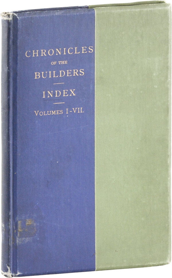 Item #54007] Index to Chronicles of the Builders of the Commonwealth: Historical Character Study....