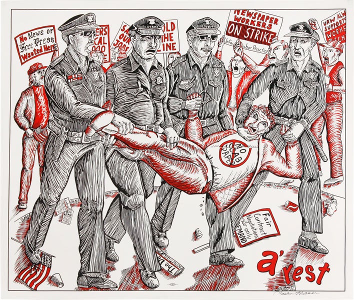 "A' rest" [Strike Poster for the 1995-7 Detroit News Strike. DETROIT NEWS STRIKE, Susan KRAMER.