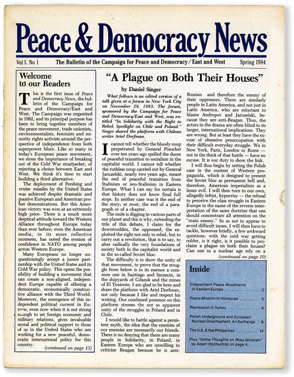 Item #54486] Peace & Democracy News: The Bulletin of the Campaign for Peace and Democracy -...