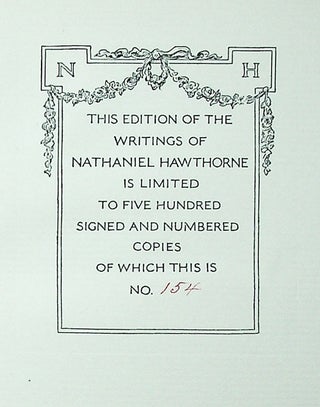 The Complete Writings of Nathaniel Hawthorne. Autograph Edition, with Portraits, Illustrations, and Facsimiles in Twenty-Two Volumes [plus Woodberry's "Life," large-paper edition, uniformly bound]