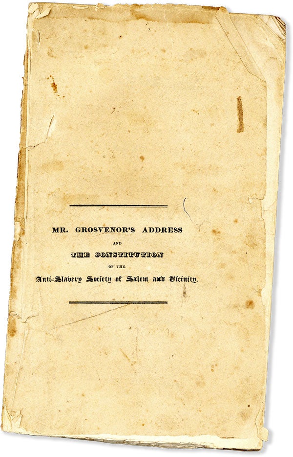 Item #55474] Address Before the Anti-Slavery Society of Salem and the Vicinity in the South...