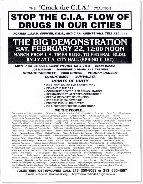 Item #56091] Stop the C.I.A. Flow of Drugs In Our Cities ... The Big Demonstration Sat. February...