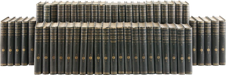 Item #56147] Works of Charles Dickens. Household Edition [53 vols of 55]. Charles DICKENS, F. O....