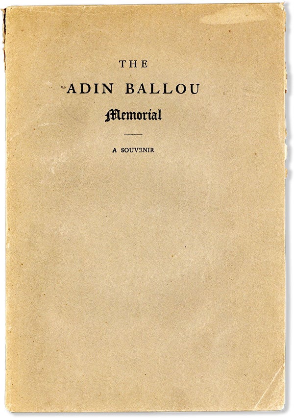 Item #56256] Dedication of the Adin Ballou Memorial, Including the Unveiling of the Statue, A...