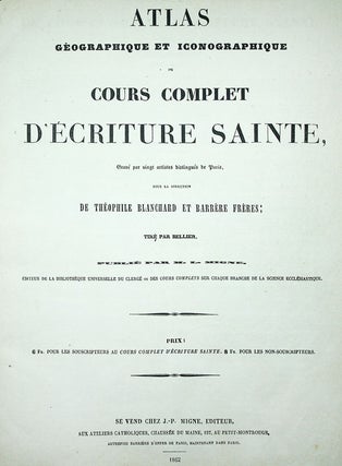 Atlas Géographique et Iconographique du Cours Complet D'Écriture Sainte, Gravé par vingt artistes distingués de Paris...
