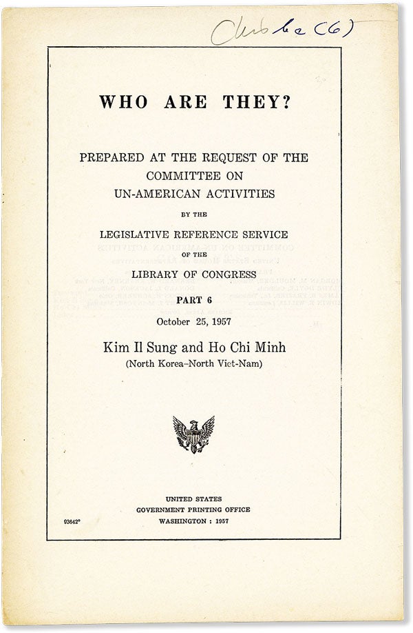 Item #56775] Who Are They? Prepared at the Request of the Committee on Un-American Activities by...