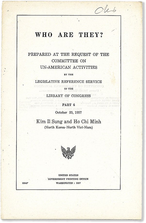 Item #56777] Who Are They? Prepared at the Request of the Committee on Un-American Activities by...