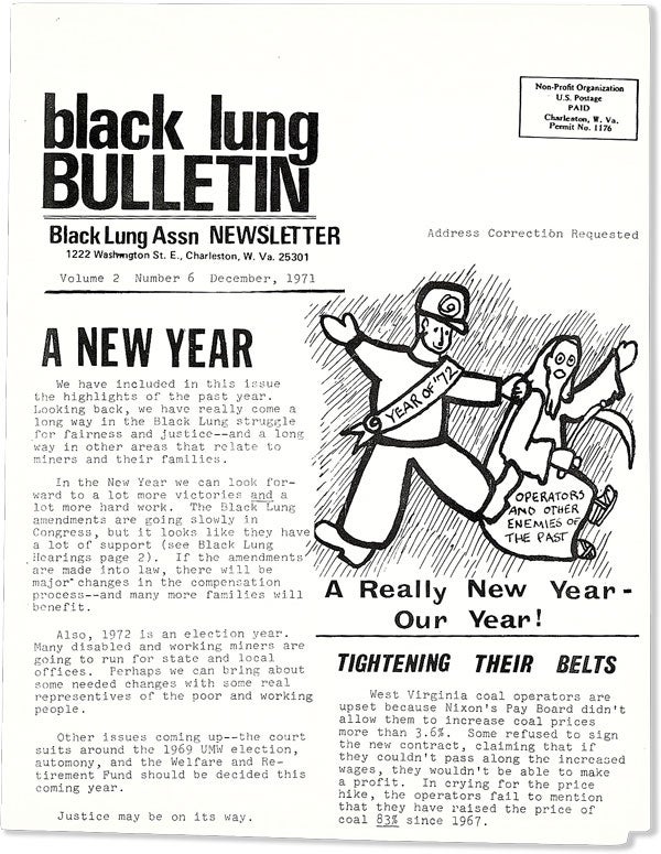 Item #56866] Black Lung Bulletin - Black Lung Assn Newsletter. Volume 2, number 6 (December,...