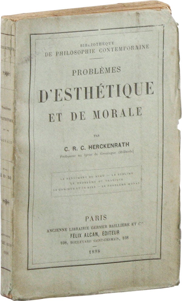 Item #57840] Problèmes d'Esthétique et de Morale. C. R. C. HERCKENRATH