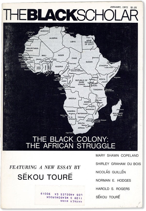 Item #58122] The Black Scholar: Journal of Black Studies and Research - Vol.3, No.5 (January,...