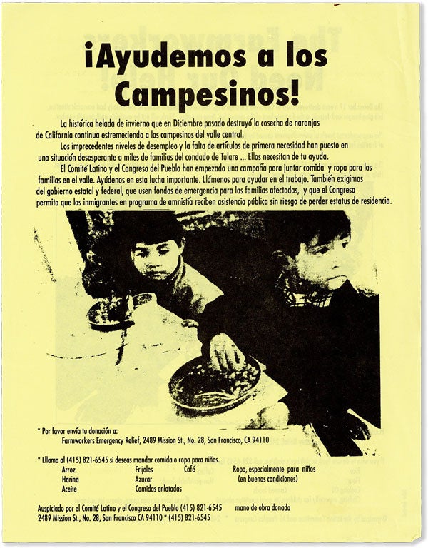 Item #58467] ¡Ayudemos a los Campesinos! / The Farmworkers Need Our Help! FARMWORKERS EMERGENCY...