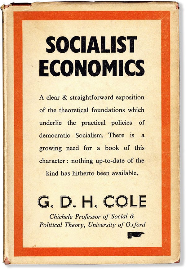 [Item #58665] Socialist Economics. G. D. H. COLE, George Douglas Howard.